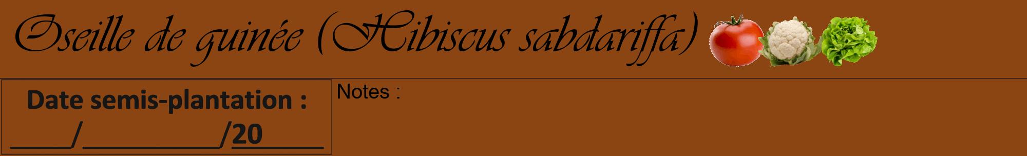 Étiquette de : Hibiscus sabdariffa - format a - style noire30viv avec comestibilité simplifiée