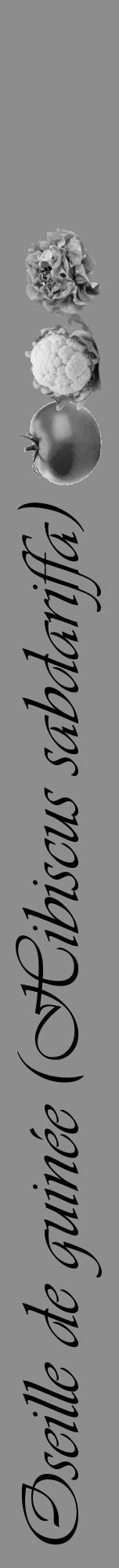 Étiquette de : Hibiscus sabdariffa - format a - style noire2viv avec comestibilité simplifiée - position verticale