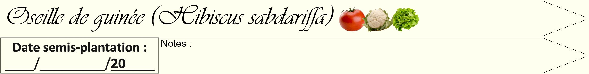 Étiquette de : Hibiscus sabdariffa - format b - style noire19viv avec comestibilité simplifiée