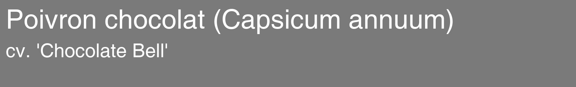 Étiquette de : Capsicum annuum cv. 'Chocolate Bell' - format c - style blanche3_basique_basiquehel avec comestibilité