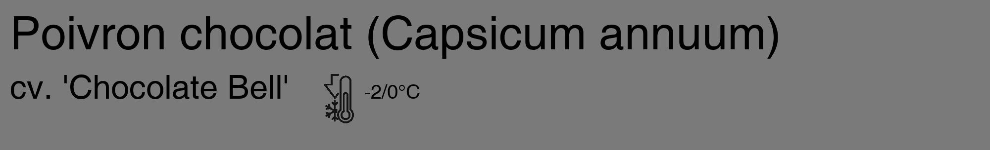 Étiquette de : Capsicum annuum cv. 'Chocolate Bell' - format c - style noire3_basique_basiquehel avec comestibilité