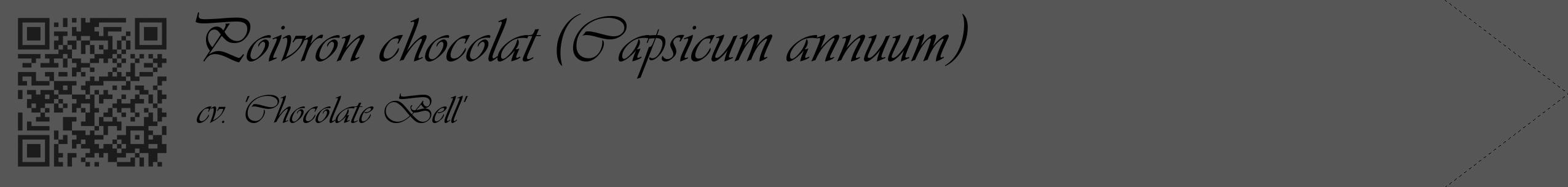 Étiquette de : Capsicum annuum cv. 'Chocolate Bell' - format c - style noire45_simple_simpleviv avec qrcode et comestibilité