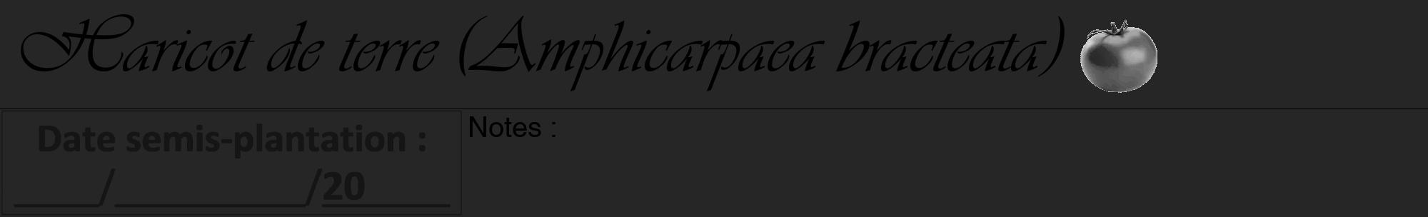 Étiquette de : Amphicarpaea bracteata - format a - style noire29viv avec comestibilité simplifiée