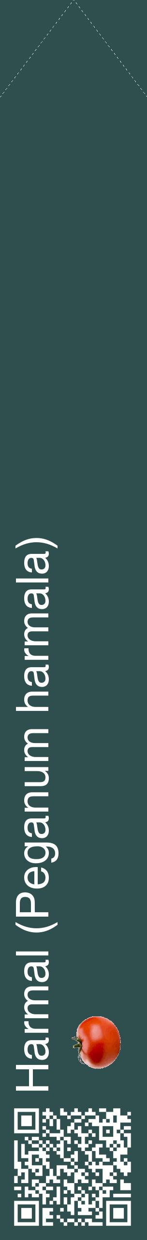 Étiquette de : Peganum harmala - format c - style blanche58_simplehel avec qrcode et comestibilité simplifiée