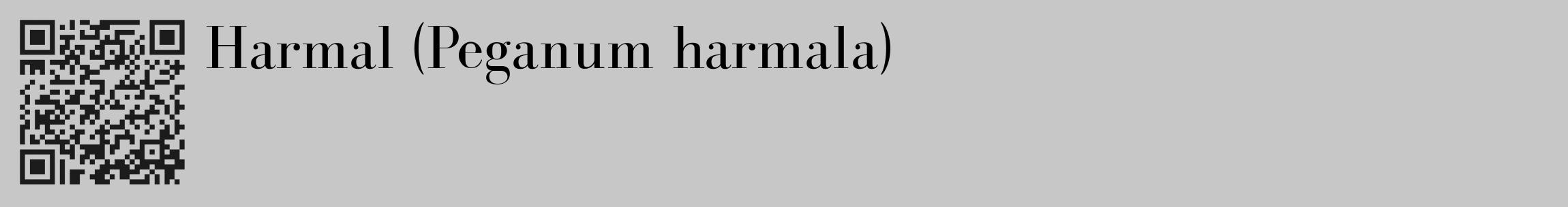 Étiquette de : Peganum harmala - format c - style noire15_basique_basiquebod avec qrcode et comestibilité