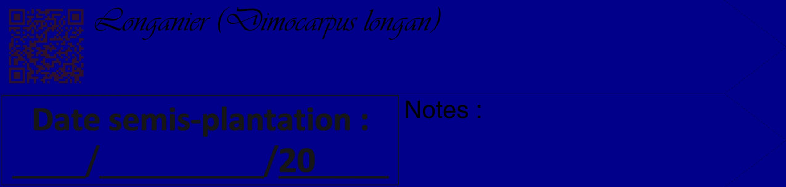 Étiquette de : Dimocarpus longan - format c - style noire7_simple_simpleviv avec qrcode et comestibilité