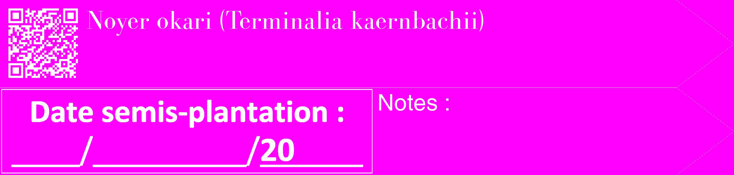 Étiquette de : Terminalia kaernbachii - format c - style blanche51_simple_simplebod avec qrcode et comestibilité