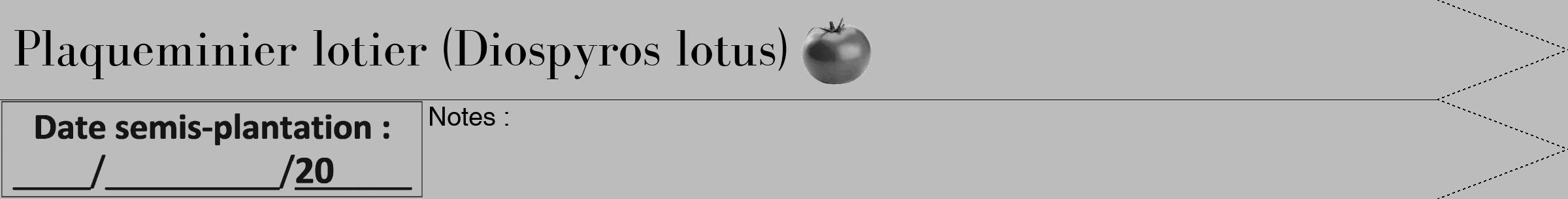 Étiquette de : Diospyros lotus - format b - style noire1bod avec comestibilité simplifiée