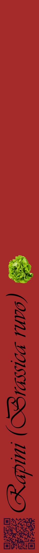 Étiquette de : Brassica ruvo - format a - style noire33viv avec qrcode et comestibilité simplifiée