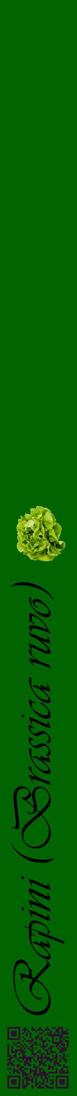 Étiquette de : Brassica ruvo - format a - style noire8viv avec qrcode et comestibilité simplifiée