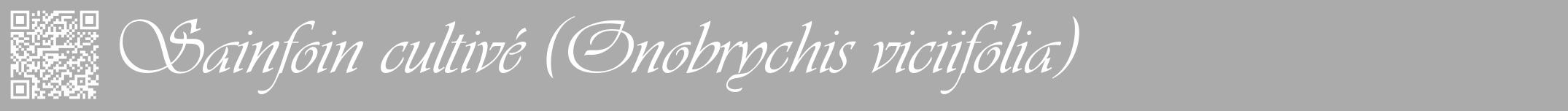 Étiquette de : Onobrychis viciifolia - format a - style blanche37viv avec qrcode et comestibilité
