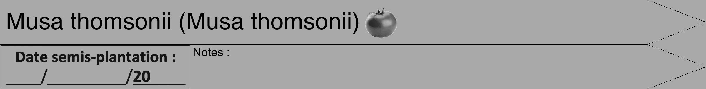 Étiquette de : Musa thomsonii - format b - style noire13hel avec comestibilité simplifiée