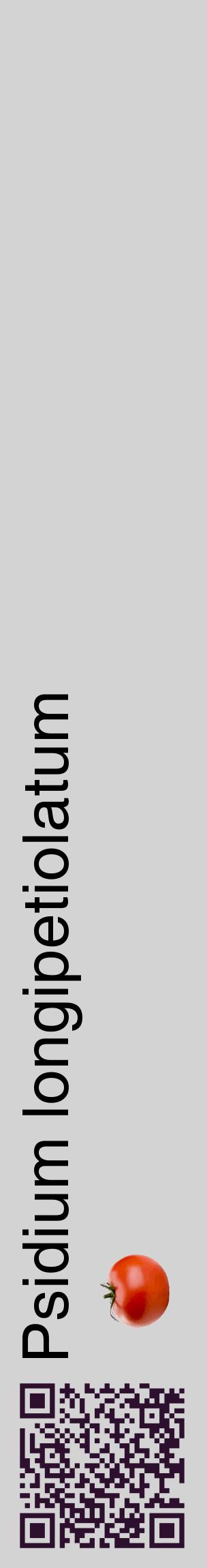 Étiquette de : Psidium longipetiolatum - format c - style noire56_basiquehel avec qrcode et comestibilité simplifiée