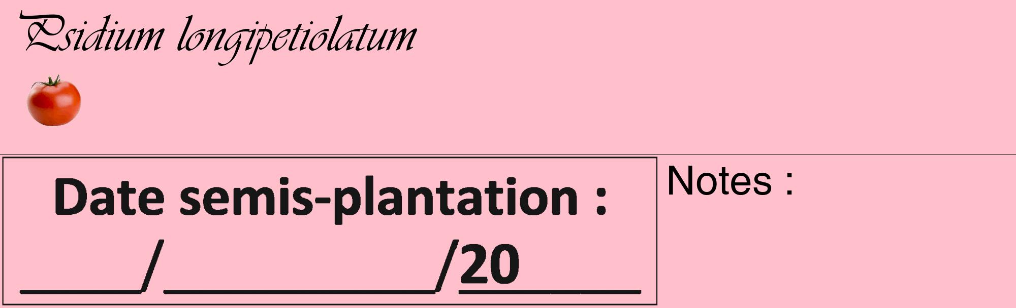 Étiquette de : Psidium longipetiolatum - format c - style noire40_basique_basiqueviv avec comestibilité simplifiée
