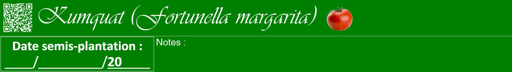 Étiquette de : Fortunella margarita - format a - style blanche9viv avec qrcode et comestibilité simplifiée