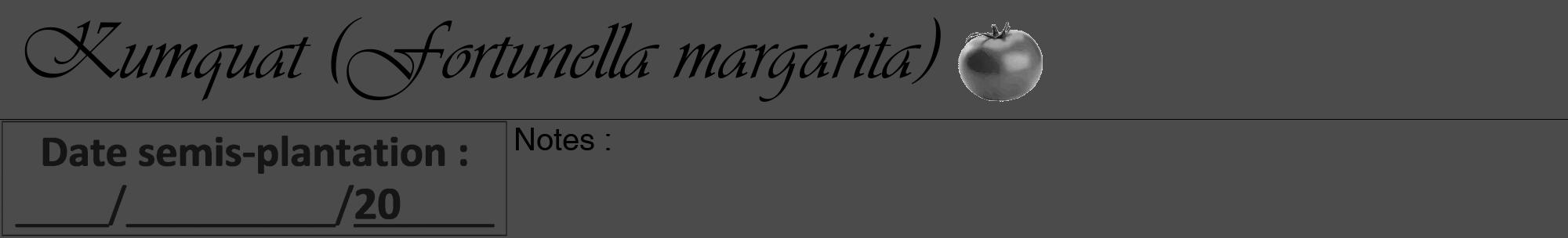 Étiquette de : Fortunella margarita - format a - style noire9viv avec comestibilité simplifiée