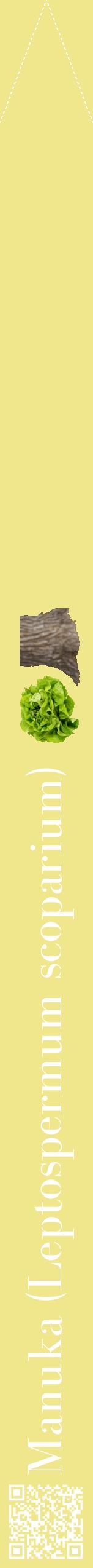 Étiquette de : Leptospermum scoparium - format b - style blanche20bod avec qrcode et comestibilité simplifiée