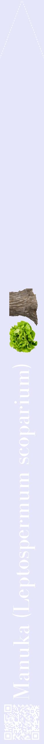 Étiquette de : Leptospermum scoparium - format b - style blanche55bod avec qrcode et comestibilité simplifiée