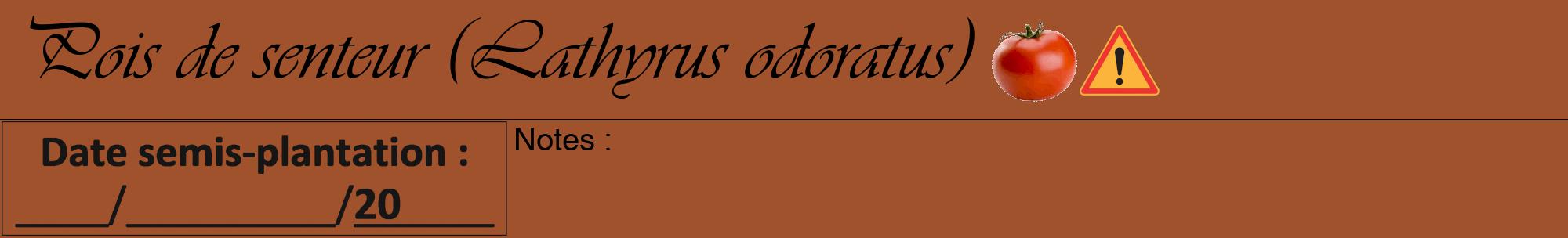 Étiquette de : Lathyrus odoratus - format a - style noire32viv avec comestibilité simplifiée