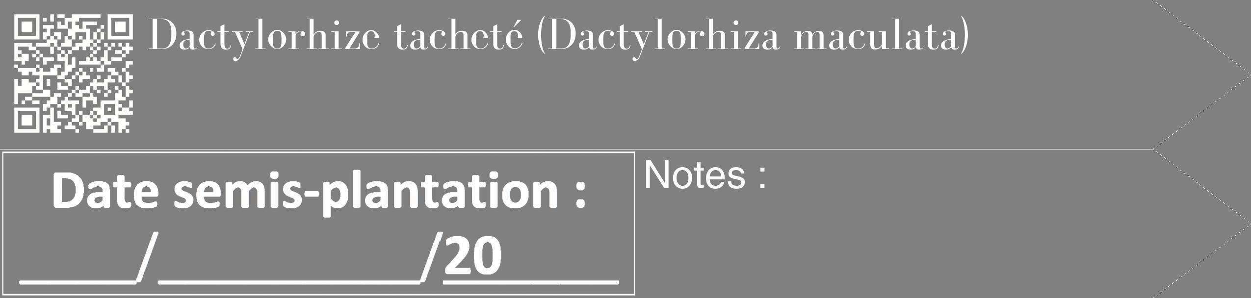 Étiquette de : Dactylorhiza maculata - format c - style blanche57_simple_simplebod avec qrcode et comestibilité