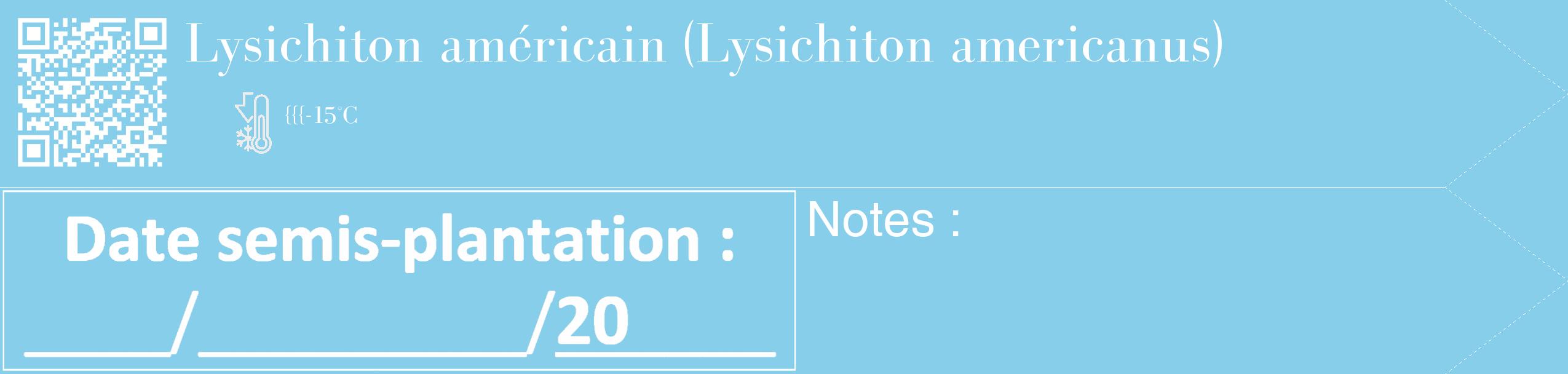 Étiquette de : Lysichiton americanus - format c - style blanche1_simple_simplebod avec qrcode et comestibilité