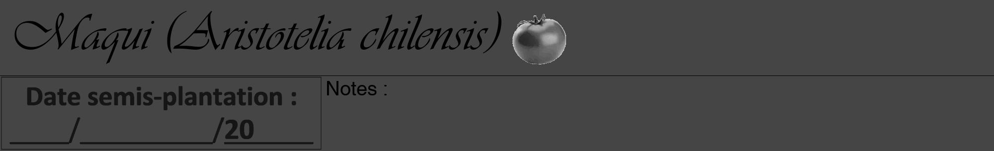 Étiquette de : Aristotelia chilensis - format a - style noire58viv avec comestibilité simplifiée