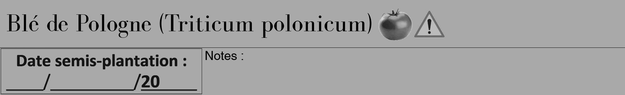Étiquette de : Triticum polonicum - format a - style noire13bod avec comestibilité simplifiée
