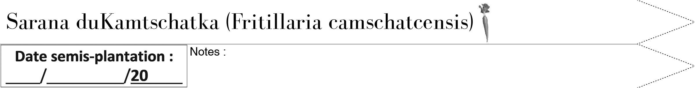 Étiquette de : Fritillaria camschatcensis - format b - style noire60bod avec comestibilité simplifiée