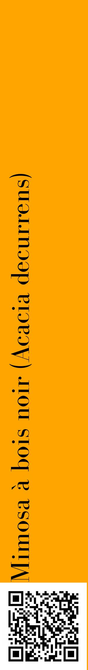 Étiquette de : Acacia decurrens - format c - style noire22_basiquebod avec qrcode et comestibilité