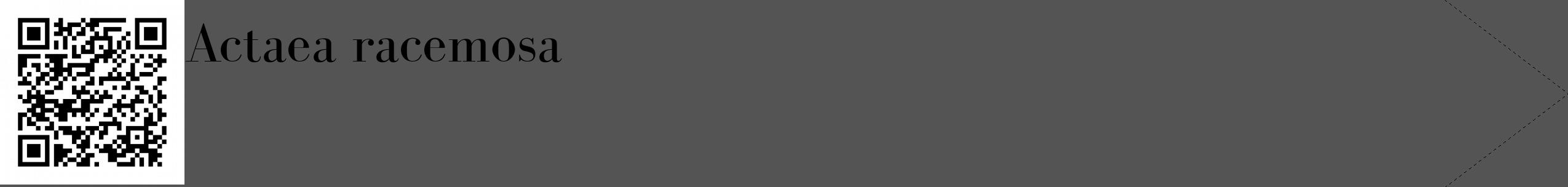 Étiquette de : Actaea racemosa - format c - style noire30_simple_simplebod avec qrcode et comestibilité
