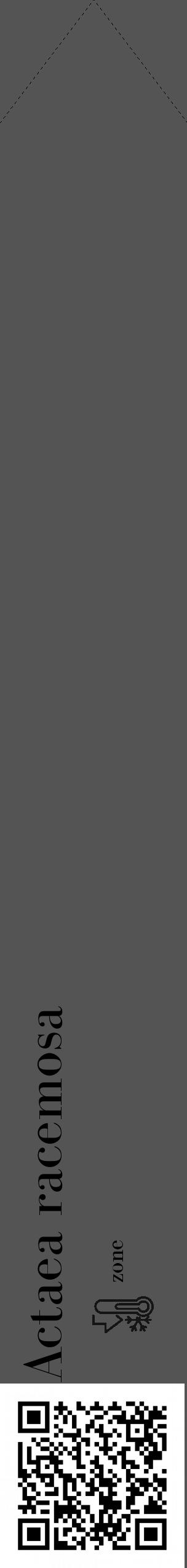 Étiquette de : Actaea racemosa - format c - style noire30_simple_simplebod avec qrcode et comestibilité - position verticale