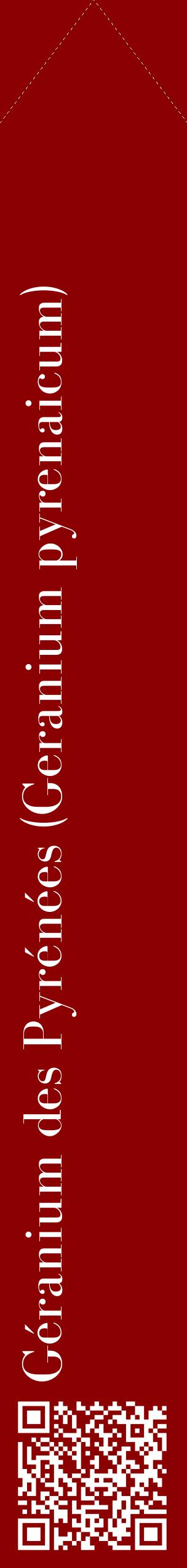 Étiquette de : Geranium pyrenaicum - format c - style blanche34_simplebod avec qrcode et comestibilité