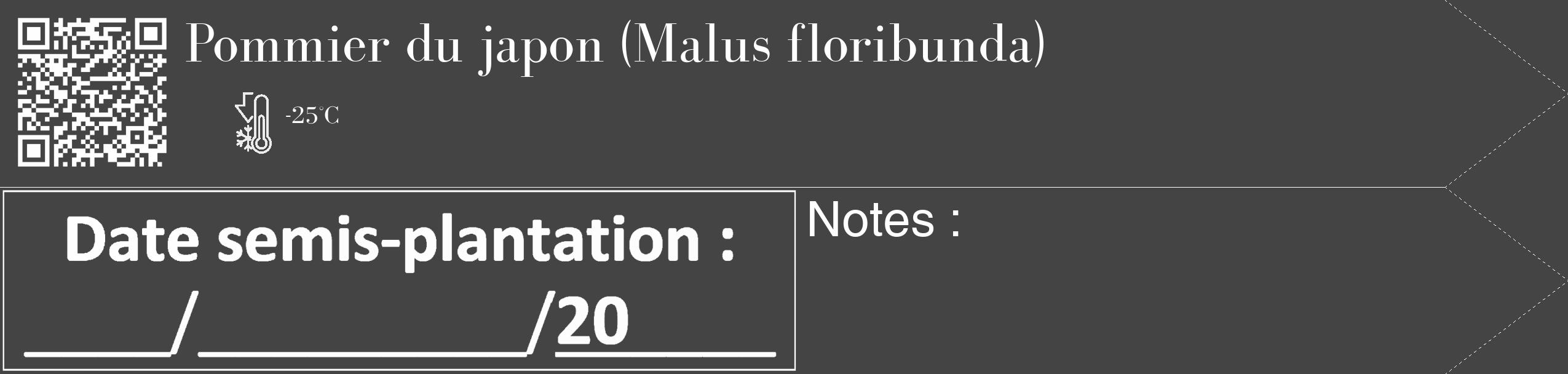 Étiquette de : Malus floribunda - format c - style blanche48_simple_simplebod avec qrcode et comestibilité