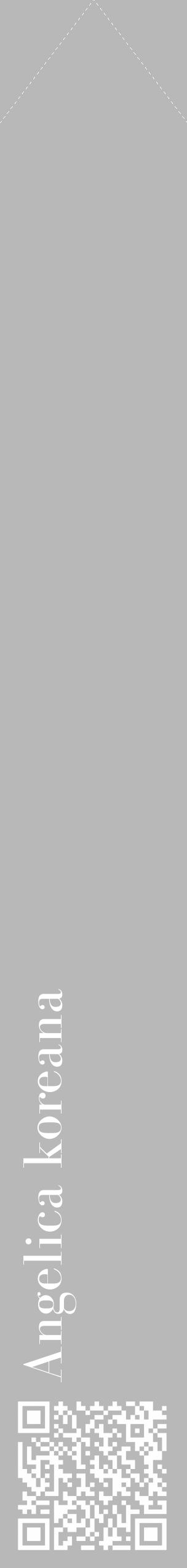 Étiquette de : Angelica koreana - format c - style blanche39_simple_simplebod avec qrcode et comestibilité - position verticale