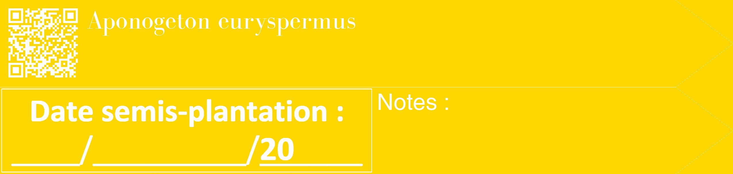 Étiquette de : Aponogeton euryspermus - format c - style blanche21_simple_simplebod avec qrcode et comestibilité