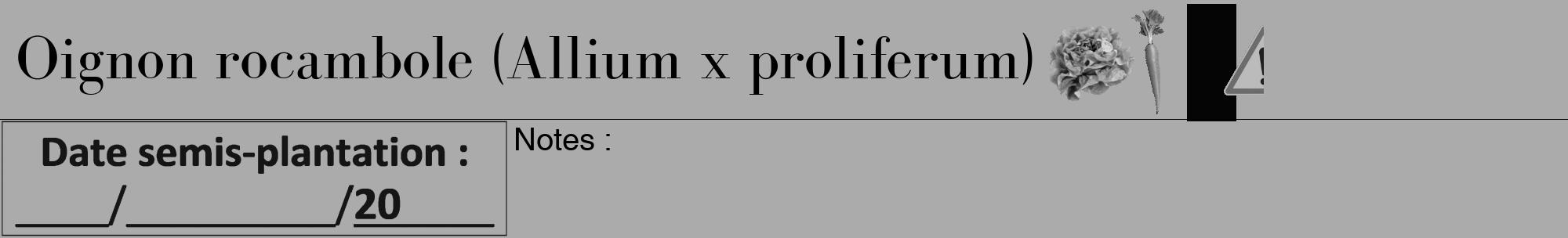 Étiquette de : Allium x proliferum - format a - style noire37bod avec comestibilité simplifiée