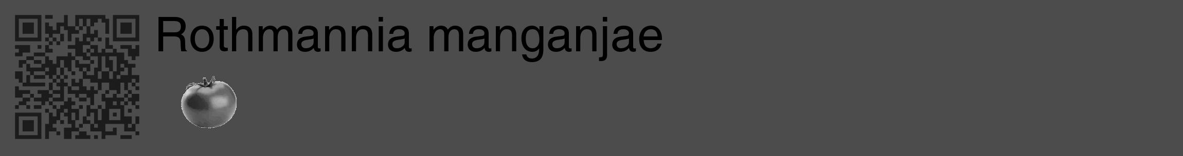 Étiquette de : Rothmannia manganjae - format c - style noire27_basique_basiquehel avec qrcode et comestibilité simplifiée