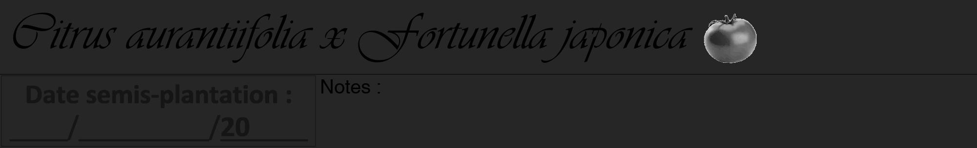 Étiquette de : Citrus aurantiifolia x Fortunella japonica - format a - style noire29viv avec comestibilité simplifiée