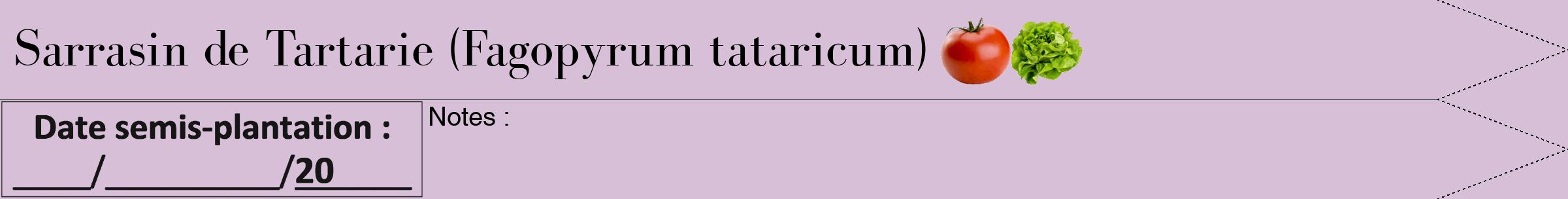 Étiquette de : Fagopyrum tataricum - format b - style noire54bod avec comestibilité simplifiée