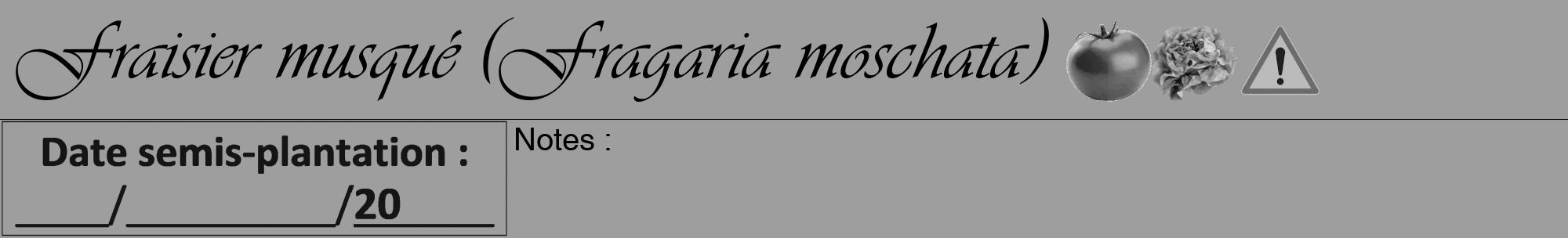Étiquette de : Fragaria moschata - format a - style noire23viv avec comestibilité simplifiée