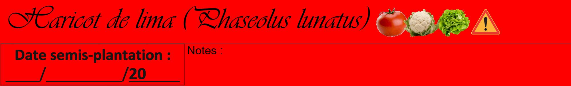 Étiquette de : Phaseolus lunatus - format a - style noire27viv avec comestibilité simplifiée