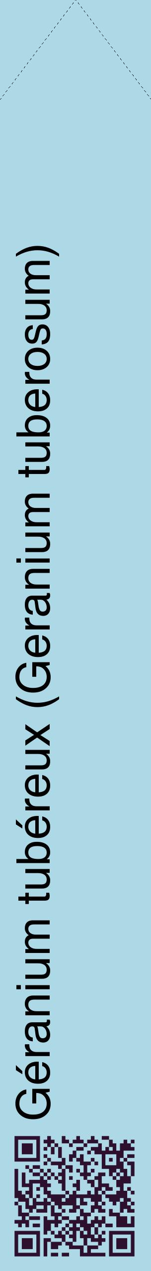 Étiquette de : Geranium tuberosum - format c - style noire0_simplehel avec qrcode et comestibilité