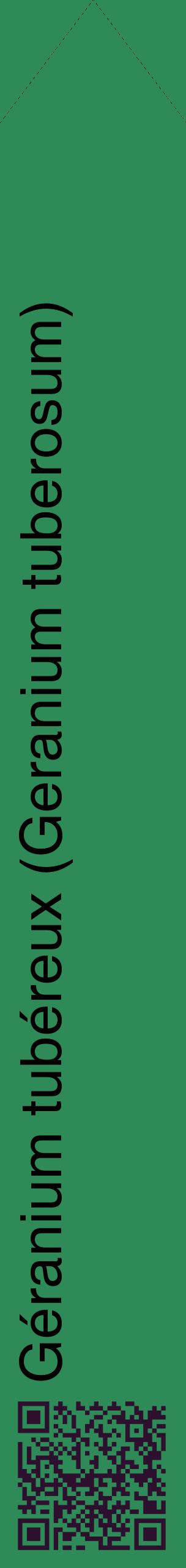 Étiquette de : Geranium tuberosum - format c - style noire11_simplehel avec qrcode et comestibilité