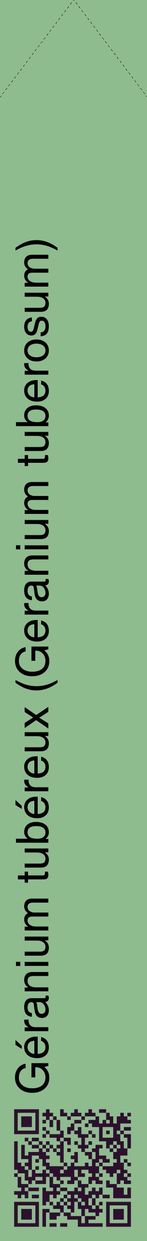 Étiquette de : Geranium tuberosum - format c - style noire13_simplehel avec qrcode et comestibilité