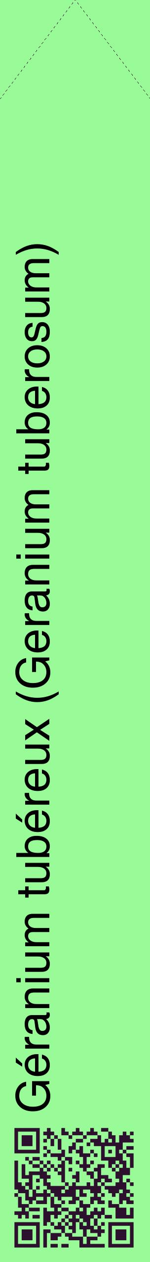 Étiquette de : Geranium tuberosum - format c - style noire14_simplehel avec qrcode et comestibilité