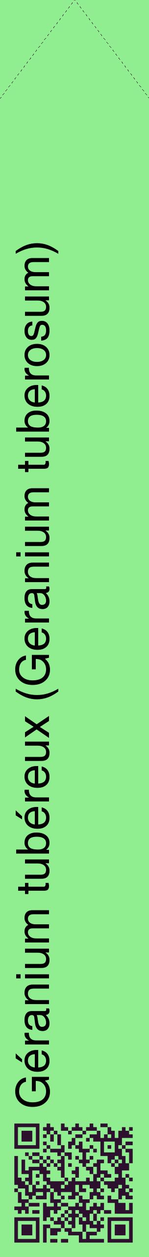 Étiquette de : Geranium tuberosum - format c - style noire15_simplehel avec qrcode et comestibilité