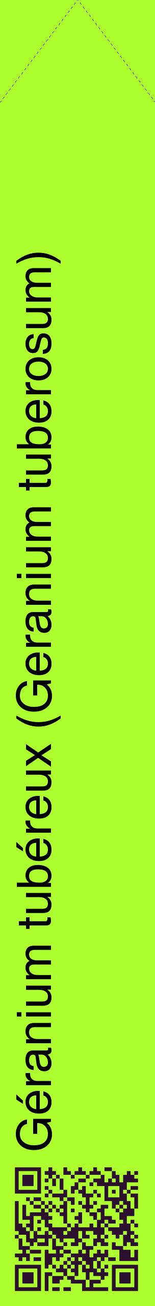 Étiquette de : Geranium tuberosum - format c - style noire17_simplehel avec qrcode et comestibilité