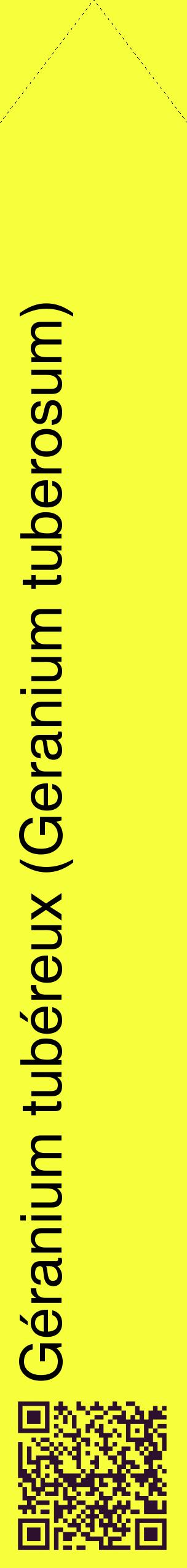 Étiquette de : Geranium tuberosum - format c - style noire18_simplehel avec qrcode et comestibilité