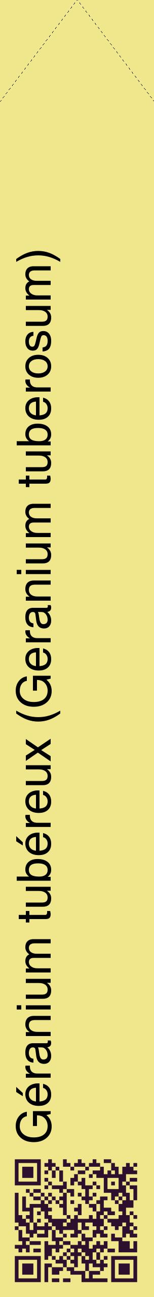 Étiquette de : Geranium tuberosum - format c - style noire20_simplehel avec qrcode et comestibilité