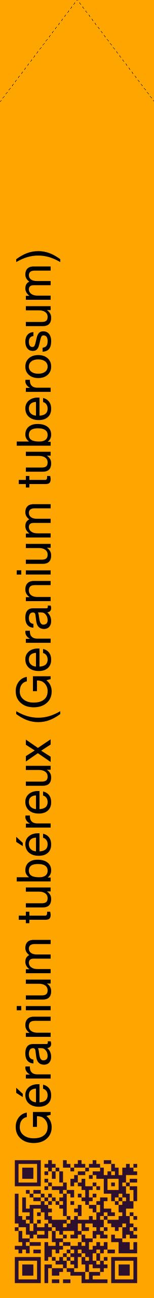 Étiquette de : Geranium tuberosum - format c - style noire22_simplehel avec qrcode et comestibilité